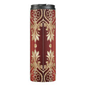 Moderne goldrote Blumen-Thermal-Tasse Thermosbecher (Rückseite)