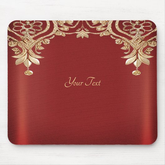 Moderne goldrote Blumenmauspad Mousepad (Vorne)