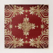 Moderne goldrote Blumenpuzzle Puzzle (Horizontal)