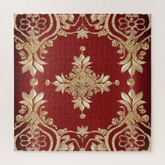 Moderne goldrote Blumenpuzzle Puzzle (Vertikal)