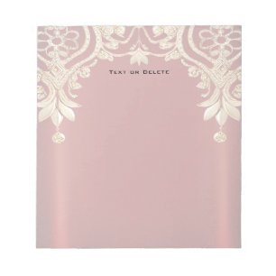 Moderne goldrote Floral-Notizblock Notizblock
