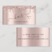 Moderne Goldschere Rose Gold Glitzer Tropfen Visitenkarte (Vorne/Hinten)