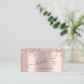 Moderne Goldschere Rose Gold Glitzer Tropfen Visitenkarte (Stehend Vorderseite)