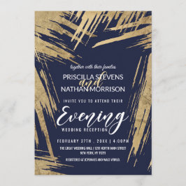 Moderne Goldschmiede Navy Blue Chic Abend Einladung