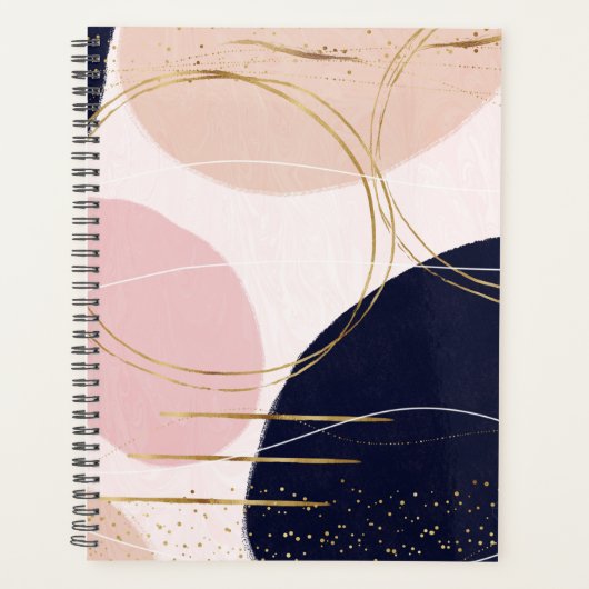 Moderne Goldschmiedee & Kreise Minimales Rosa Desi Planer (Vorderseite)