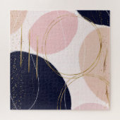 Moderne Goldschmiedee & Kreise Minimales Rosa Desi Puzzle (Horizontal)