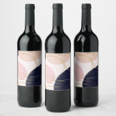 Moderne Goldschmiedee & Kreise Minimales Rosa Desi Weinetikett (Flaschen)