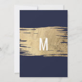 Moderne Goldschmiedemarken Navy Blue Chic Abschlus Einladung (Rückseite)