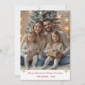 Moderne Goldschneeflocken ein Foto Feiertagskarte (Vorderseite)