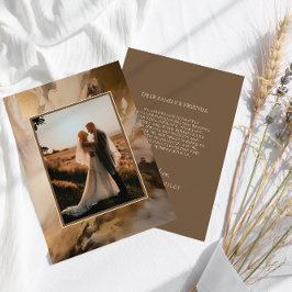 Moderne Goldschokolade-Hochzeit für künstlerisches Dankeskarte