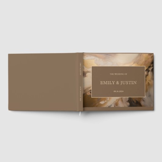 Moderne Goldschokolade-Hochzeit Gästebuch (Voll)