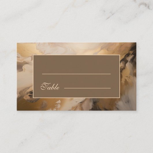 Moderne Goldschokolade-Hochzeit Platzkarte (Vorderseite)