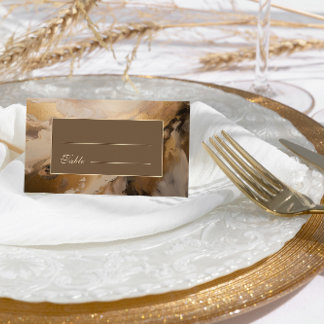 Moderne Goldschokolade-Hochzeit Platzkarte