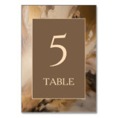 Moderne Goldschokolade-Hochzeit Tischnummer (Vorderseite)