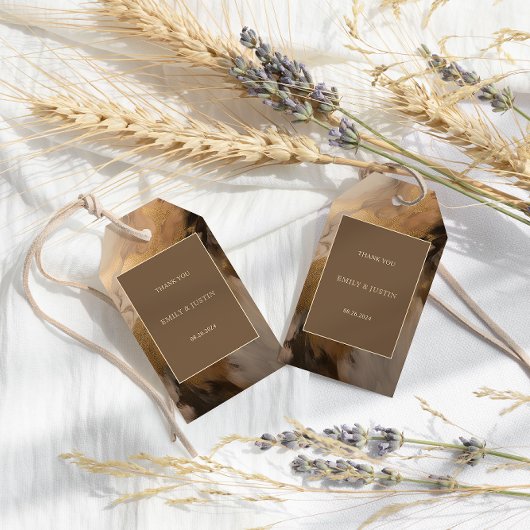 Moderne Goldschokolade Kunsthochzeit Vielen Dank Geschenkanhänger
