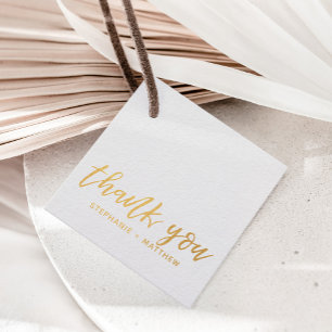 Moderne Goldschrift Hochzeitsgeschenk Dankeschön Geschenkanhänger