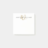 Moderne Goldschrift-Monogramm Post-it Klebezettel (Vorderseite)