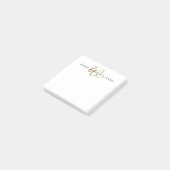 Moderne Goldschrift-Monogramm Post-it Klebezettel (angewinkelt)
