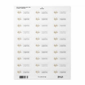 Moderne Goldschrift-Monogramm-Rücksendeadresse (Vorne)