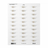 Moderne Goldschrift-Monogramm-Rücksendeadresse (Vorne)