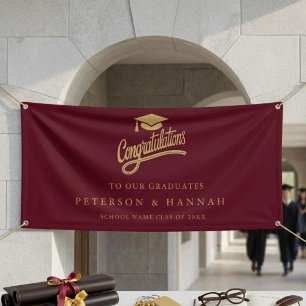 Moderne Goldschrift Zwilling Abschlusswünsche Banner