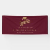 Moderne Goldschrift Zwilling Abschlusswünsche Banner (Horizontal)