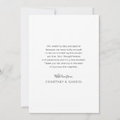 Moderne Goldstreifen Diamant Rahmen Foto Hochzeit Dankeskarte (Rückseite)