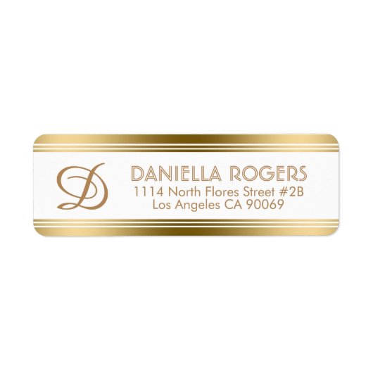 Moderne Goldstreifen mit Monogramm (Vorne)