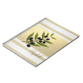 Moderne Goldstreifen, Olivenzweig - Personalisiert Notizblock (Linke Seite)