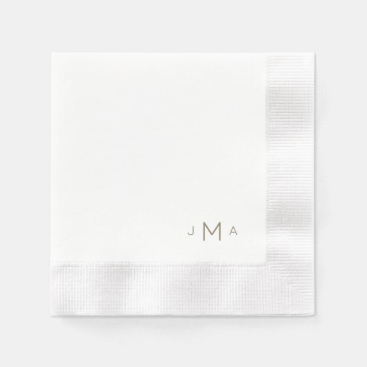 Moderne Goldtext-Monogramm-Hochzeitsgeprägt Serviette (Vorderseite)