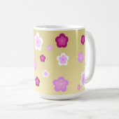 Moderne Goldtypografie Floralmonogrammname Kaffeetasse (VorderseiteRechts)
