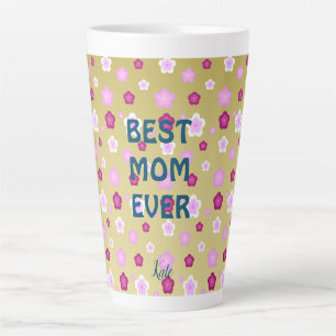 Moderne Goldtypografie Floralmonogrammname Milchtasse