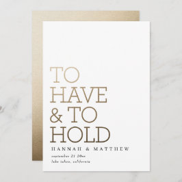 Moderne Goldtypografie-Hochzeit zu haben und abzuh Save The Date