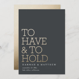 Moderne Goldtypografie-Hochzeit zu haben und abzuh Save The Date