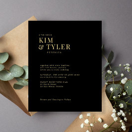 Moderne Goldtypografie-Hochzeitseinladung