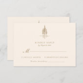 Moderne Goldwald-Hochzeit RSVP Karte (Vorne/Hinten)