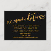 Moderne Goldwaves auf Black Wedding Unterkünften Begleitkarte (Vorderseite)