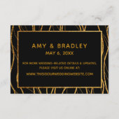 Moderne Goldwaves auf Black Wedding Unterkünften Begleitkarte (Rückseite)