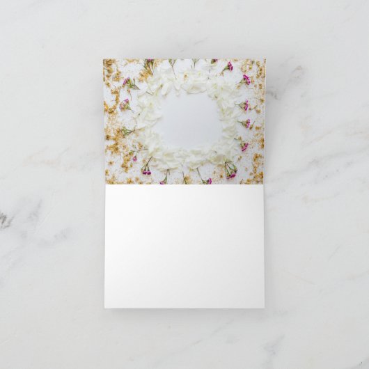 Moderne goldweiße Blume | 18. Geburtstag Karte (Innenseite)