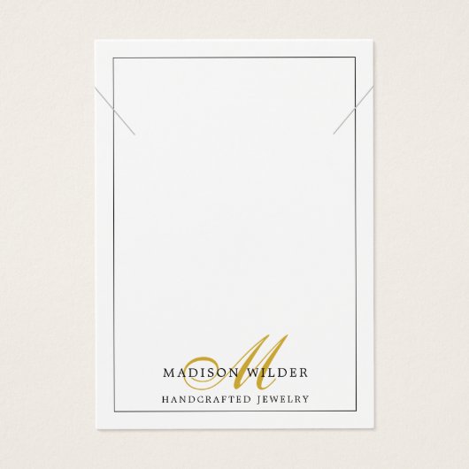 Moderne goldweiße Mit Monogramm Schmuckverkleidung (Vorderseite)