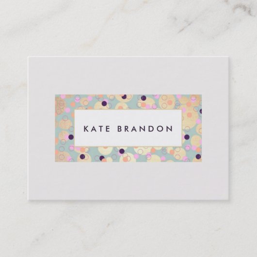 Moderne Goldzirkel und farbenfrohe Confetti Plaque Visitenkarte (Vorderseite)