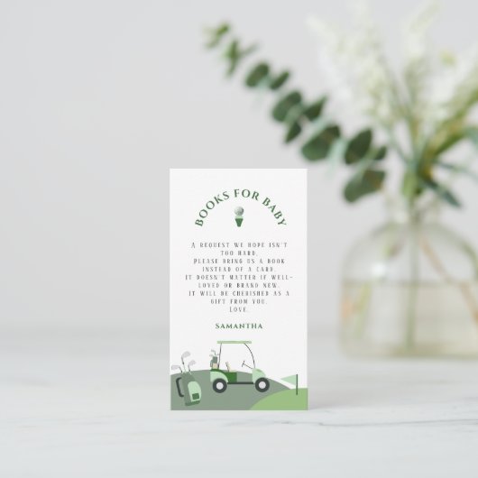 Moderne Golf Baby Dusche Begleitkarte (Stehend Vorderseite)