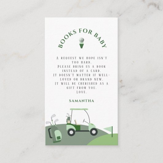 Moderne Golf Baby Dusche Begleitkarte (Vorderseite)