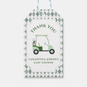 Moderne Golf Baby Dusche Geschenkanhänger (Vorderseite)