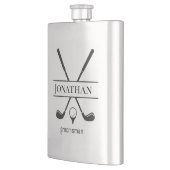 Moderne Golf Clubs Personalisiert Bachelor Party Flachmann (Links)