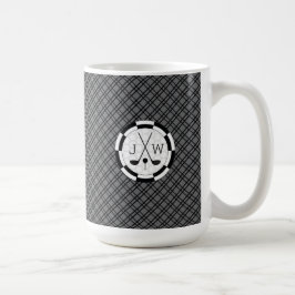 Moderne Golf Equipment Motif und Monogram Kaffeetasse