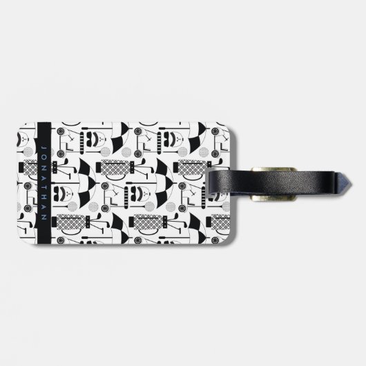 Moderne Golf Equipment und Zubehör Pattern Lugg Gepäckanhänger (Rückseite horizontal)