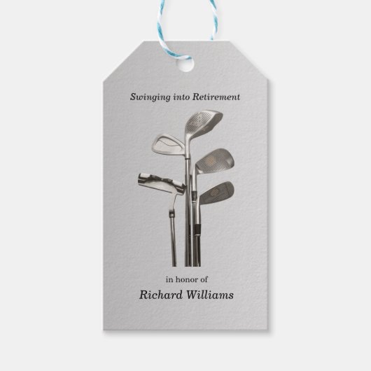 Moderne Golf Sport Golfclubs Geschenkanhänger (Vorderseite)