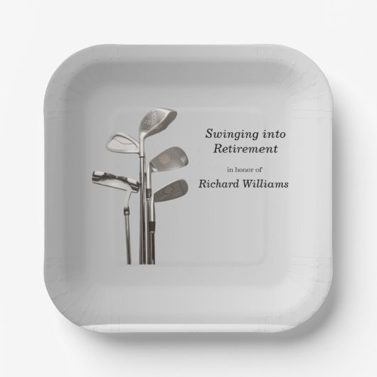 Moderne Golf Sport Golfclubs Pappteller (Vorderseite)