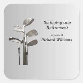 Moderne Golf Sport Golfclubs Quadratischer Aufkleber